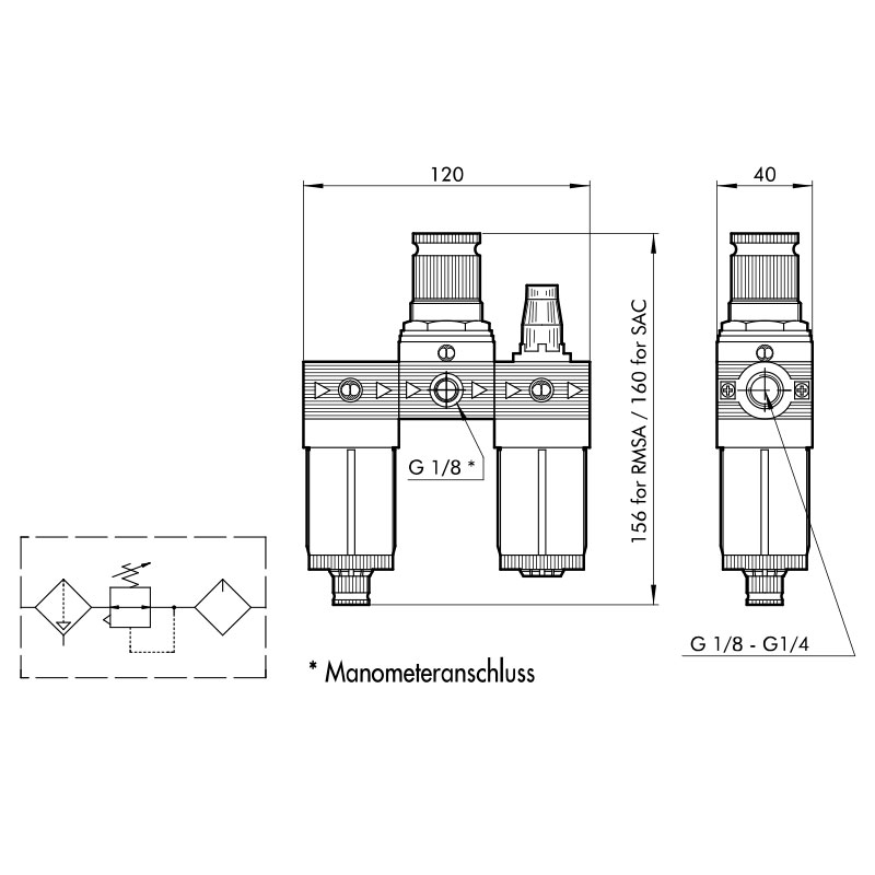 TZ_BIT_Filter-Regler-Oeler Technische Zeichnung