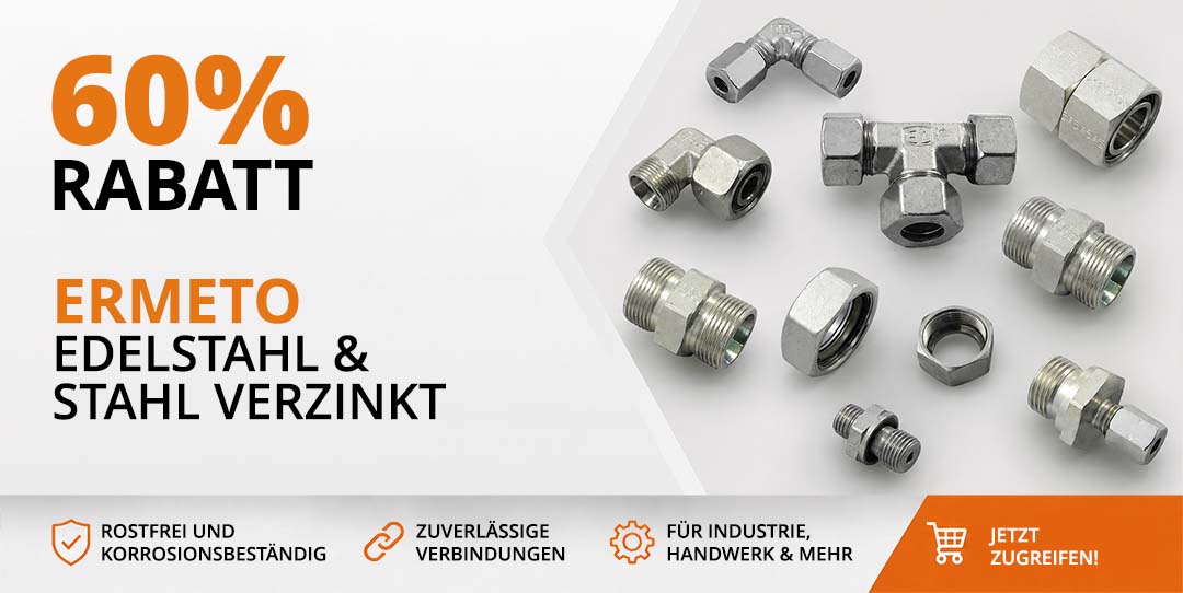 60% Rabatt auf Ermeto Verschraubungen