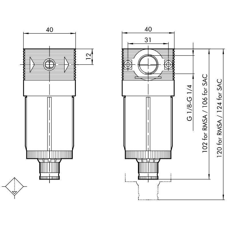 TZ_BIT_Filter Technische Zeichnung