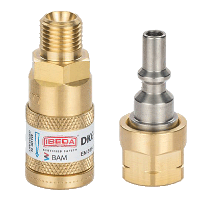 Gas couplings and plugs from IBEDA