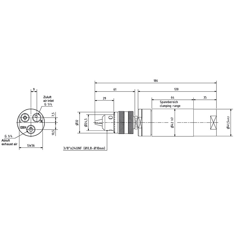 Technische Zeichnung EBM 38 - 2900 B - MRD