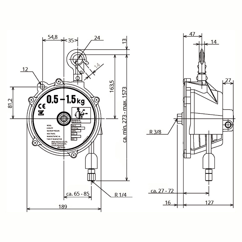 Technische Zeichnung THB-15