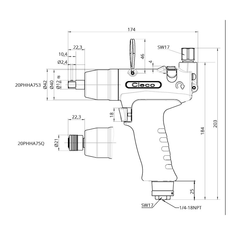 TZ_20PHHA 20PHHA Technische Zeichnung