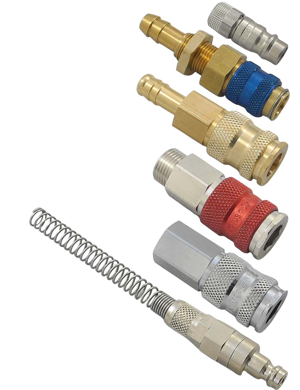 Quick couplings and plugs with different connection types
