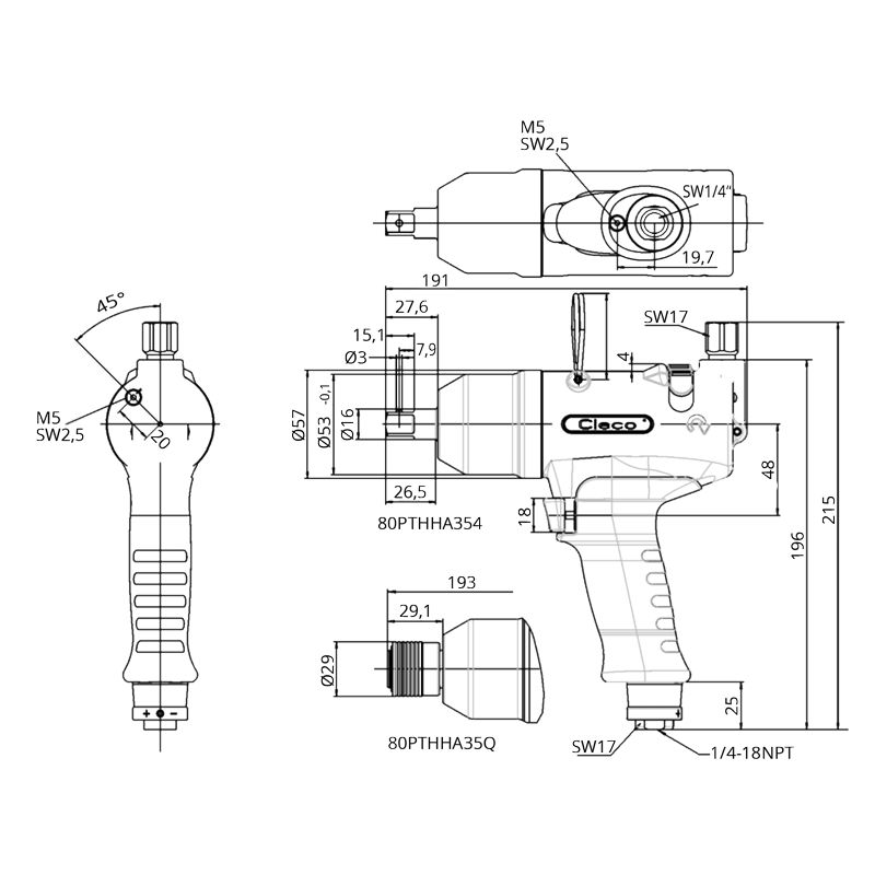 80PTHHA Technische Zeichnung