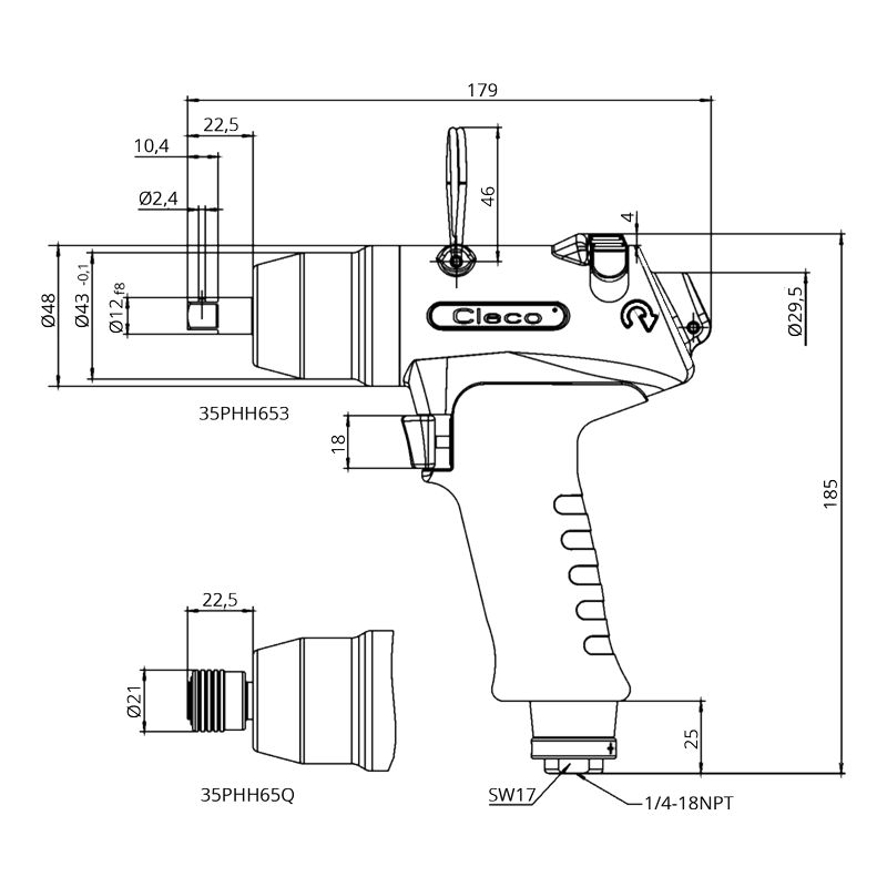 TZ_35PHH 35PHH Technische Zeichnung