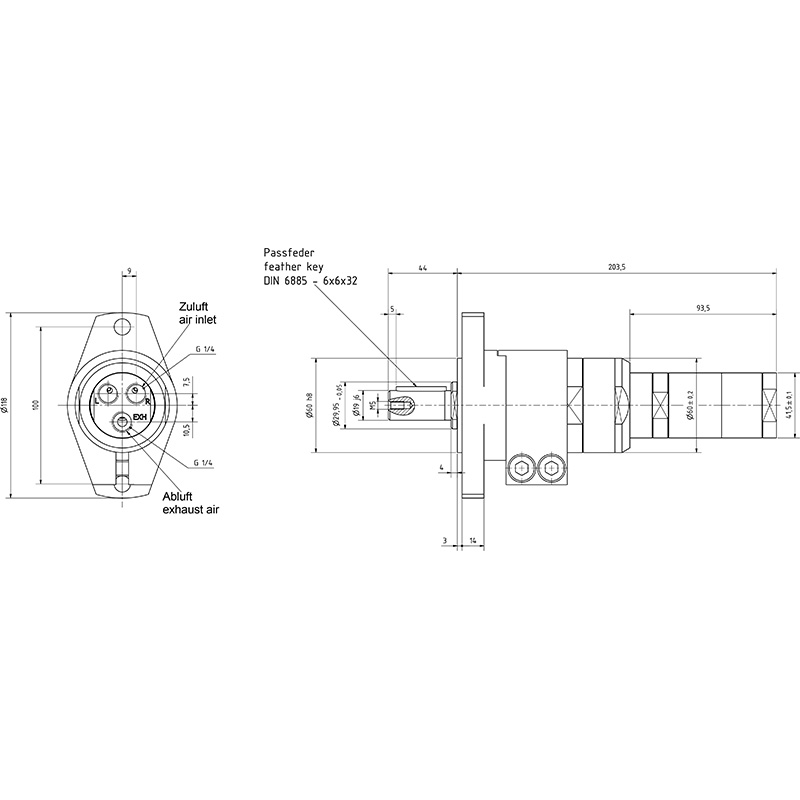 Technische Zeichnung MUD 23-25 F100