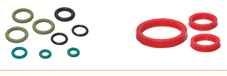 O-Ringe aus verschiedenen Materialien, Größen und Farben